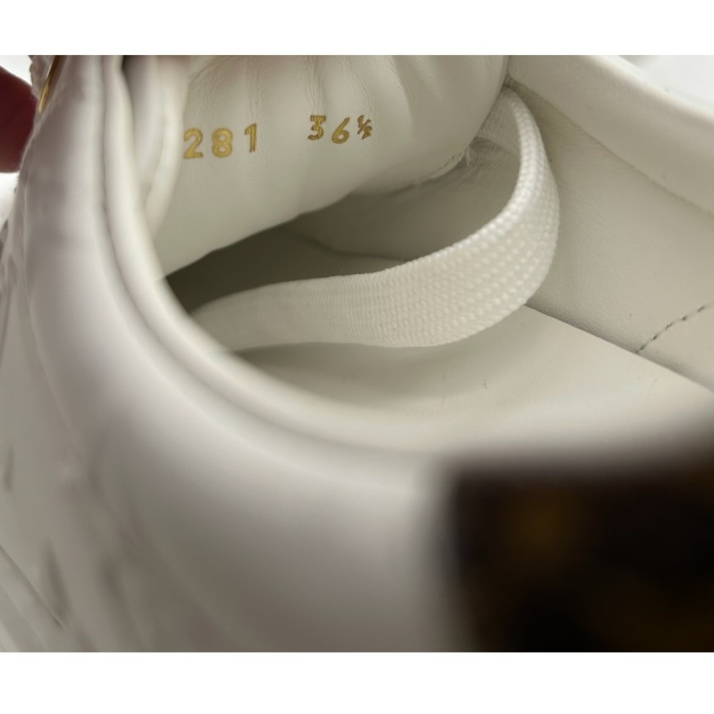 New Louis Vuitton White Time Out Sneakers Women's Size 36.5 US 6.5 Shoes Leather - Picture 5 of 5